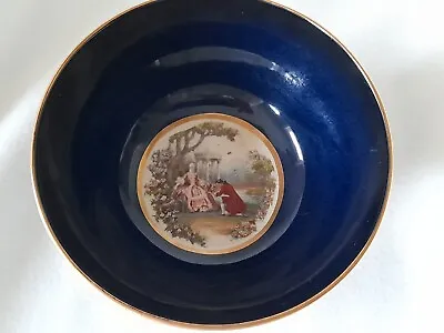 Buy Carlton Ware Midnight Blue Bowl With Vintage Romatic Scene In Centre • 10£