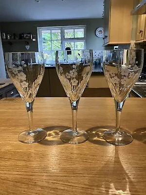 Buy Royal Doulton Crystal - Chelsea Design - Large Wine Goblet Glass X3 • 0.99£