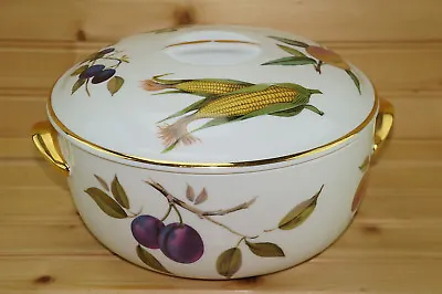 Buy Royal Worcester Evesham Gold 2.75qt Round Covered Casserole 23 MADE IN ENGLAND • 34.03£