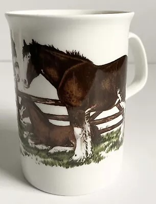 Buy Roy Kirkham Shire Horses Mug Fine Bone China Stallion Mare & Foal K M Hassall • 12.99£