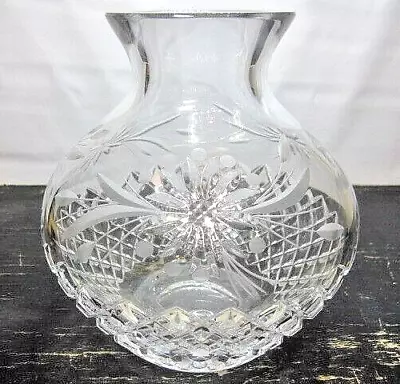 Buy Thomas Webb Fuchsia Pattern Crystal Vase Vintage 18cm Tall • 35£