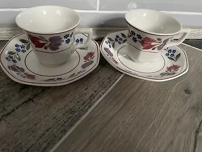 Buy 2 X Adams Old Colonial Ironstone Demitasse Espresso Cup & Saucer Great Condition • 8.99£