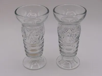 Buy Set Of 2 Pressed Glass Mondae Siren Ice Cream Sundae Soda Fountain Glasses 1930s • 37.79£
