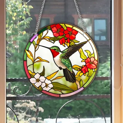 Buy Hummingbird Suncatcher Stained Glass Window Hanging Acrylic Bird Art Decoration • 9.61£