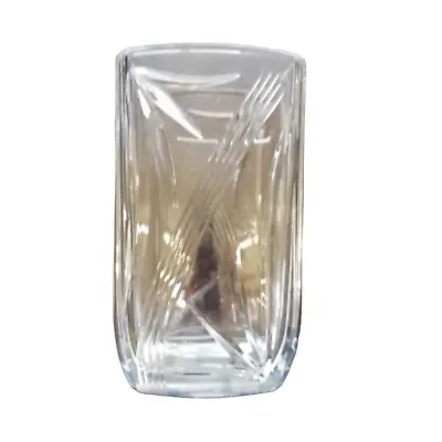Buy Heavy Vintage Art Deco Style Crystal Cut Geometric Design Art Glass Vase • 15.99£
