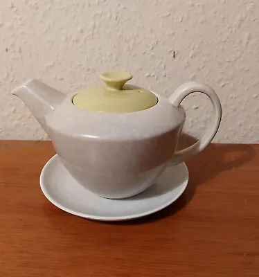 Buy Vintage Retro Poole Pottery 1960s Small Ceramic Teapot White With Lime Green Lid • 20£