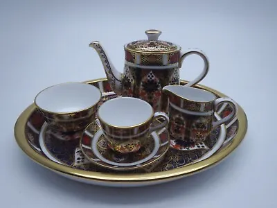Buy Royal Crown Derby Old Imari 1128 Miniature Tea Set 1st Quality • 649.99£
