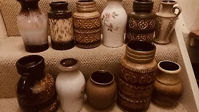 Buy Vintage West German  Pottery Vases Joblot 11x Bundle Scheurich • 79£