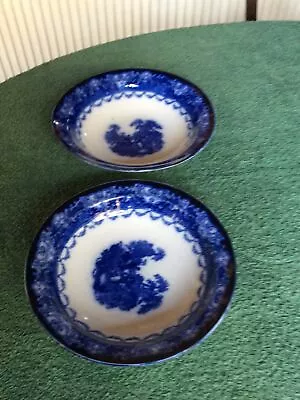 Buy Antique Doulton Burslem 'Watteau' Flow Blue Dishes X 2 • 20£