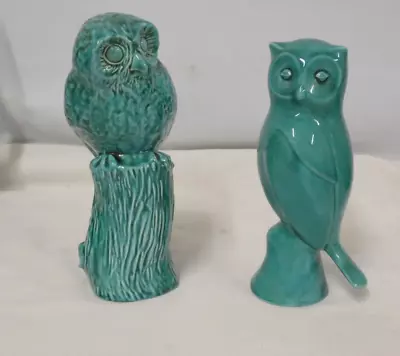 Buy Vintage Anglia Pottery Turquoise / Teal Owls X 2 (Hol) • 7.99£
