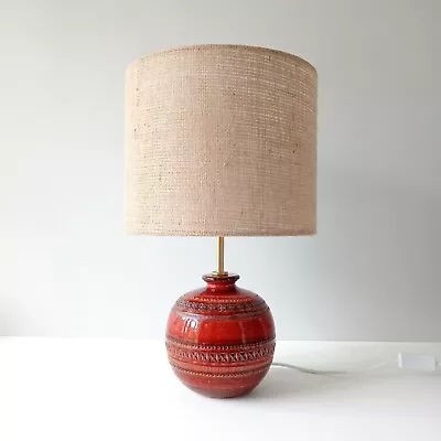 Buy Vintage 1960 Rimini Red Bitossi Aldo Londi Pottery Ceramic Globe Lamp PAT Tested • 299.99£