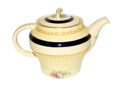 Buy Woods Ivory Ware Teapot Blue Floral Gold Trim - England - EUC • 27.50£
