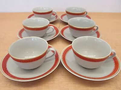 Buy 6 Antique Royal Copenhagen Denmark Alumina Oranja Tureby Tea Cup And Saucer Sets • 56.92£