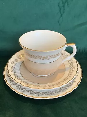 Buy Old Foley James Kent Tea Trio Peach White & Gold (with Crazing) • 3.99£