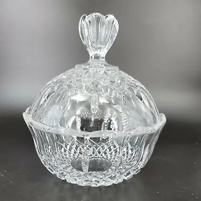 Buy Vintage Chrystal Candy Dish With Lid 8  Tall 7  Wide 3  Deep Clear Cut Glass • 16.67£