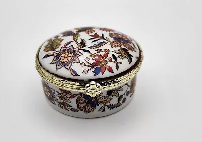 Buy French Limoges Floral And Gold Trinket Pill Box • 10.99£