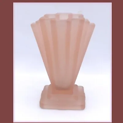 Buy BAGLEY Small Art Deco PINK GRANTHAM GLASS VASE Matt Finish • 11.75£