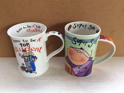 Buy Two Collectable Dunoon Superson & Top Student Stoneware & Bone China Mugs • 4.99£