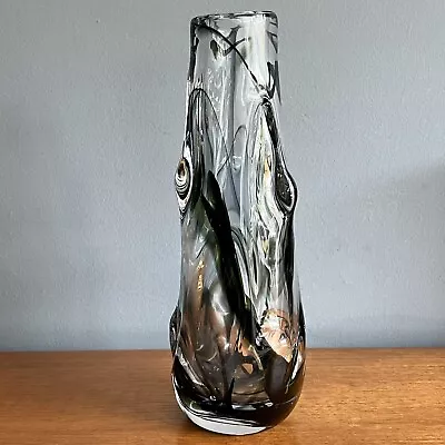 Buy Vintage Whitefriars Streaky Knobbly Glass Vase 26cm With Label Mid Century • 45£