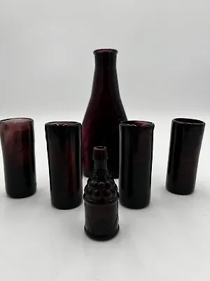 Buy AMETHYST CLEVENGER BROS GLASS Bottle, Shot Glasses X4 & Sm Random Bottle • 28.39£