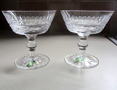 Buy Waterford Crystal Cut Glass Dessert Comports Pair Irish Lace 11.5cm Tall; Labels • 66£