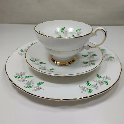 Buy Crown Staffordshire Fine Bone China White Gold Rimmed Tea Cup Saucer And Plate • 24.75£