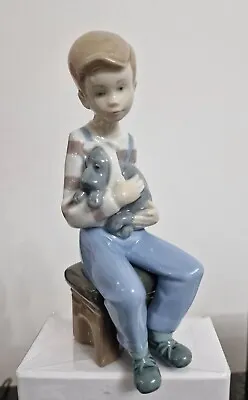 Buy Nao Lladro  Figurine Boy Sitting With Puppy Dog. Beautiful Ornament 😍 🤩  • 15.95£