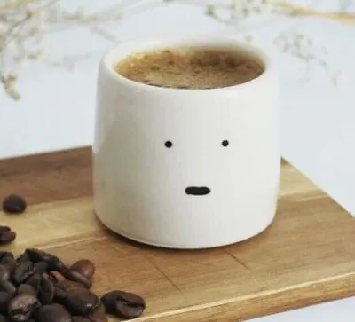 Buy Modern Pottery Shop Handmade Meh Face Cute Glazed Stoneware Espresso Cup 100ml • 9.99£
