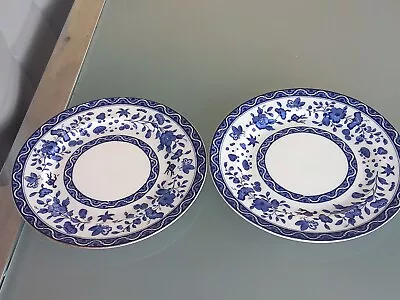 Buy VINTAGE ROYAL DOULTON  CLIFTON   9  BLUE & WHITE SALAD PLATES X 2.Dated 1926 • 10.99£