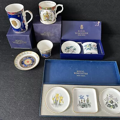 Buy Royal Worcester Bone China Ornaments Mugs Pin Dishes Job Lot Boxed T4102 • 10£