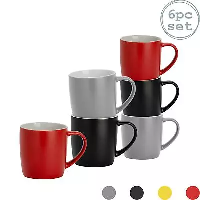 Buy 6pc Matt Tea Coffee Mug Set Porcelain Cappuccino Latte Mugs 340ml • 22.99£
