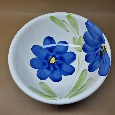 Buy Stoviglierie Hand Painted Spongeware Pasta Fruit Bowl Italy Italian Floral Blue • 24.99£