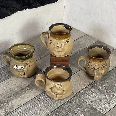 Buy 4x Vintage Pretty Ugly Pottery Mug Wales Cup Coffee Tea Glazed Stoneware Fugly • 29.95£