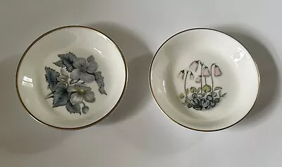 Buy Vintage Royal Worcester Pair Of Floral Trinket Dishes Bone China • 6.99£