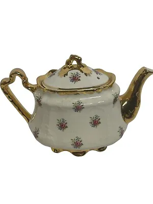 Buy Antique Arthur Wood #4991 Rose Floral Tea Pot Gold Gilt - Made In England C1918 • 43.17£
