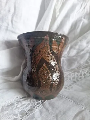 Buy Vintage ALISON DUNN Cromarty Studio Pottery Vase Signed Autumn Colours Brown • 14£