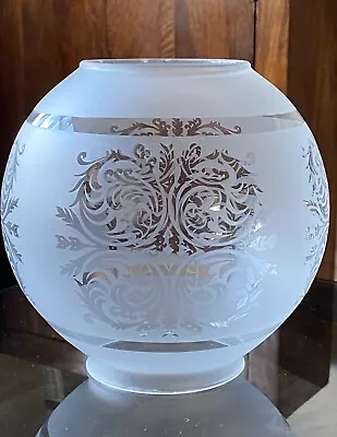 Buy Victorian Style Glass Globe Oil Lamp Shade With Floral Motif Different Colours • 45.99£