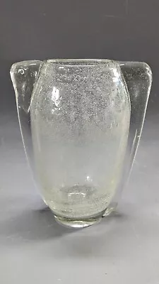 Buy Schneider Art Deco Glass Vase French Crystal Internal Bubbles Citrine 1925 Heavy • 60£