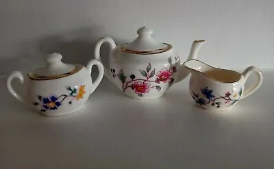 Buy Hammersley Miniature / Small Floral China TEA SET Teapot - Milk Jug - Sugar Bowl • 19.50£