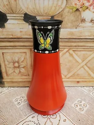 Buy Art Deco Shelley Vase 8.5  8431 Butterfly Border Striking Red & Black 1921 • 60£