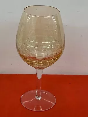Buy Pier 1,   Amber Crackle Glass, Red  Wine Goblet  (one) • 18.85£
