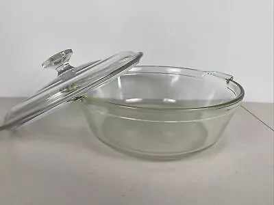 Buy Pyrex #024 624B Clear Glass Round Bowl Casserole Dish W/ 624 G1C-A With Handles • 23.74£
