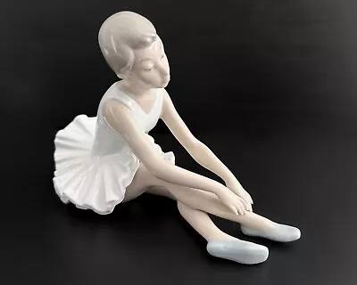 Buy Lladro Nao 6  #0151 Seated Stretching Ballerina Slipper Ballet Dancer Figurine • 56.92£