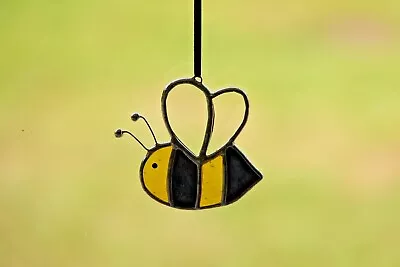 Buy Stained Glass Suncatcher/Window Hanger Cute Flying Bumble Bee Ornament Gift/Home • 18£