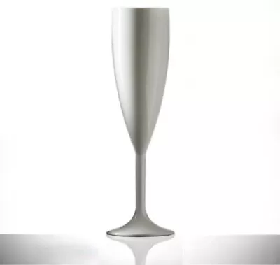 Buy 10 X Reusable Plastic Champagne Flutes Solid Unbreakable Polycarbonate Glasses  • 24.99£