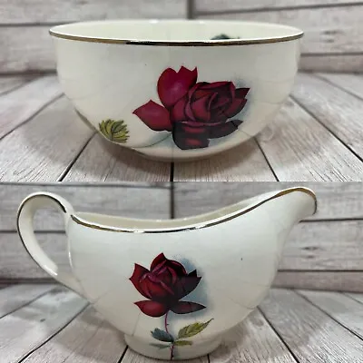 Buy Alfred Meakin Realm Rose Small Cream Jug  & Sugar Bowl -vintage Roses Tea Set • 9.99£