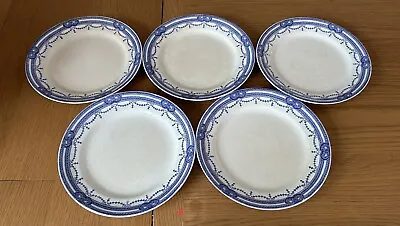 Buy Bristol Pountney & Co Blue & White Pottery Set Of 5 Small Plates 7.5” • 19.95£