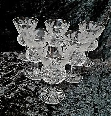 Buy Edinburgh Crystal Thistle Pattern Sherry / Liquor Glass Set Of 6 • 170£