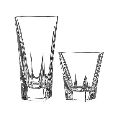 Buy RCR Crystal 12 Piece Fusion Glassware Set Modern Cut Glass Tumblers Clear • 44£