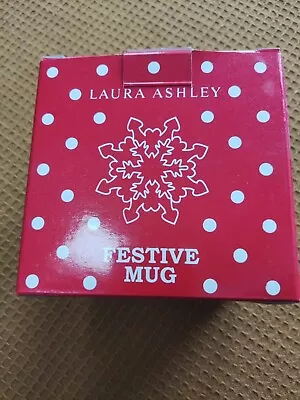 Buy Laura Ashley Festive Christmas Red White Snowflake Heart Scandi Style Mug • 8.99£
